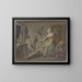 Zwei beschäftigte Frauen mit Garnrollen und Flachssicheln - Pieter Bartholomeusz Barbiers — gerahmtes Bild an der Wand