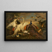 Tiere kämpfend als Allegorie des Kampfes zwischen Tugend und Laster - Pieter Boel — gerahmtes Bild an der Wand