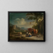 Landschaft mit Hirten und gotischer Burgruine - Pieter Bout — gerahmtes Bild an der Wand