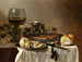 Stillleben mit Hering, Wein und Brot - Pieter Claesz — Ansicht des Kunstwerks