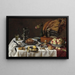 Naturmorte mit Pfauentorte - Pieter Claesz — gerahmtes Bild an der Wand