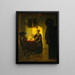 Ein Paar beim Kartenspielen mit einer Dienstmagd - Pieter de Hooch — gerahmtes Bild an der Wand