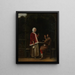 Eine Frau und zwei Männer in einer Laube - Pieter de Hooch — gerahmtes Bild an der Wand