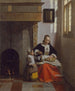 Eine Frau, die Äpfel schält - Pieter de Hooch — Ansicht des Kunstwerks