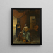 Eine Innenszene mit einer Frau, die Laute spielt, und einem Mann, der Geige spielt - Pieter de Hooch — gerahmtes Bild an der Wand