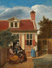 Personen in einem Hof hinter einem Haus - Pieter de Hooch — Ansicht des Kunstwerks