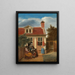 Personen in einem Hof hinter einem Haus - Pieter de Hooch — gerahmtes Bild an der Wand
