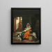 Mutter stillt ihr Kind - Pieter de Hooch — gerahmtes Bild an der Wand
