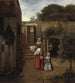 Frau und Kind in einem Hof - Pieter de Hooch — Ansicht des Kunstwerks