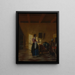 Frau mit einem Wasserkrug und einem Mann neben einem Bett - Pieter de Hooch — gerahmtes Bild an der Wand