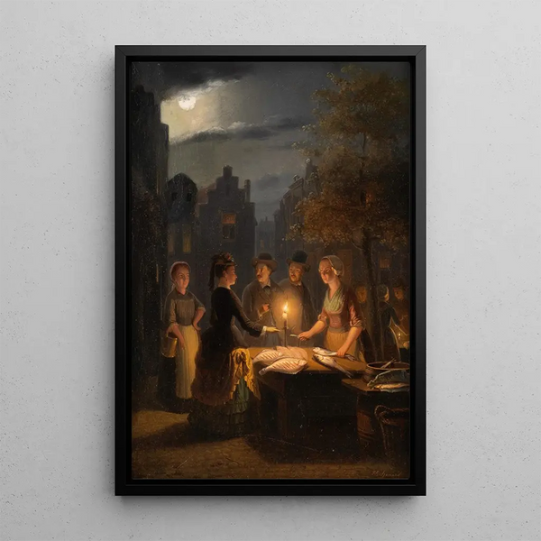 Am Nachtmarkt - Pieter Gerardus Sjamaar — gerahmtes Bild an der Wand