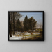 Ein bewaldetes Winterlandschaft mit Hirschen - Pieter Gerardus van Os — gerahmtes Bild an der Wand