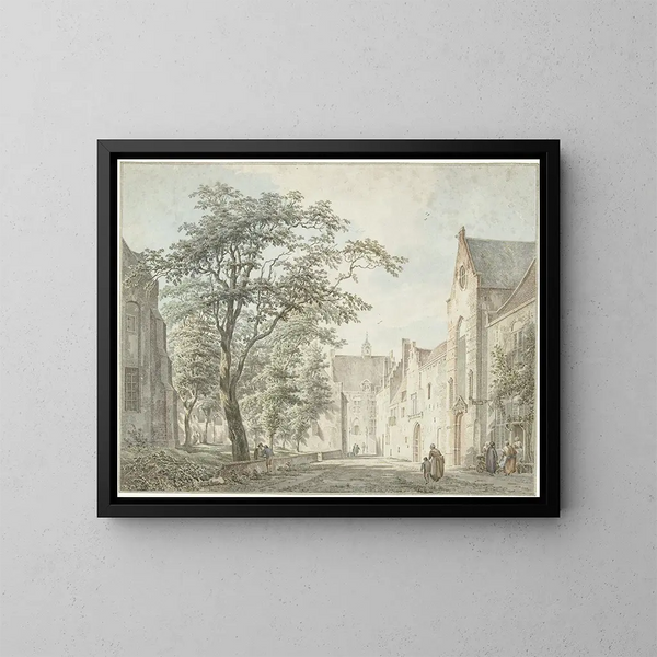 Ansicht der Stadt Montfoort - Pieter Jan van Liender — gerahmtes Bild an der Wand