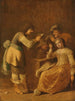 Spielende Karten mit einer Frau, die Pfeife raucht - Pieter Jansz Quast — Ansicht des Kunstwerks