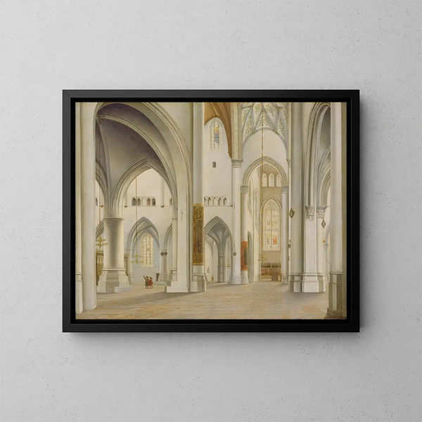 L'intérieur de Saint-Bavon de Haarlem - Pieter Jansz Saenredam — gerahmtes Bild an der Wand