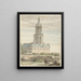 Vue du palais de Frédéric V, électeur palatin, et de l'église Saint-Cunerak de Rhenen - Pieter Jansz. Saenredam — gerahmtes Bild an der Wand