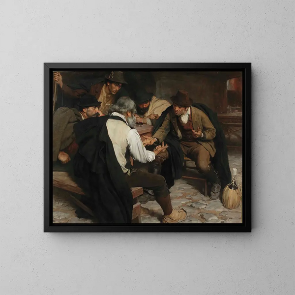 Joueurs de morra - Pieter Josselin de Jong — gerahmtes Bild an der Wand
