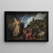 L'Ange Raphaël nimmt Abschied vom alten Tobit und seinem Sohn Tobias - Pieter Lastman — gerahmtes Bild an der Wand