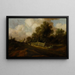 Landschaft mit zwei Figuren und einem Hund - Pieter Molyn — gerahmtes Bild an der Wand