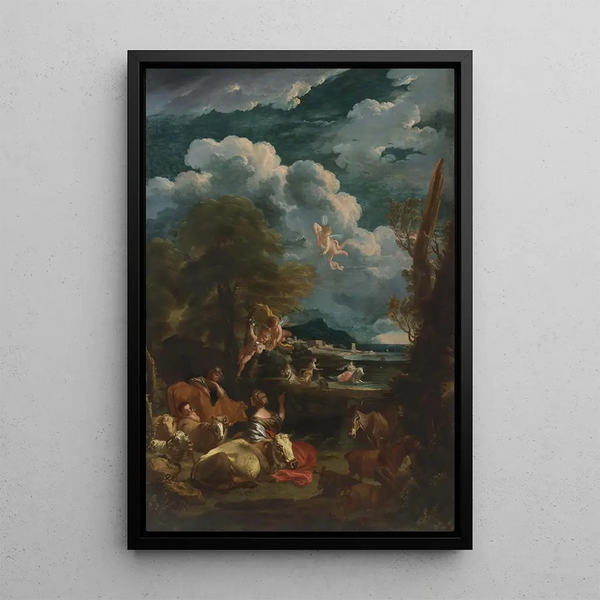 Landschaft mit der Abholung Europas - Pieter Mulier der Jüngere — gerahmtes Bild an der Wand