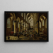L: Kirche Saint-Walburge in Antwerpen mit laufender Messe, viele Figuren und eine offene Tür rechts - Pieter Neeffs der Jüngere — gerahmtes Bild an der Wand