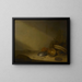 Stillleben mit alten Tellern - Pieter Symonsz Potter — gerahmtes Bild an der Wand