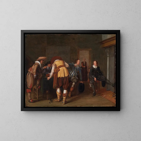Die Spieler von Gesellschaftsspielen - Pieter Symonsz Potter — gerahmtes Bild an der Wand