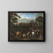 Landschaft mit Bauern, Soldaten und Vieh - Pieter van Bloemen — gerahmtes Bild an der Wand