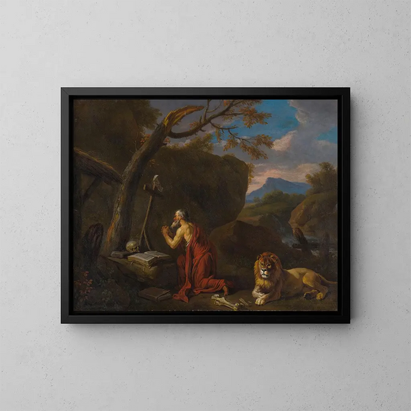 Der heilige Hieronymus Bußgänger - Pieter van Bloemen — gerahmtes Bild an der Wand