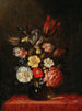 Rosen, Tulpen und Iris in einer Glasvase - Pieter van de Venne — Ansicht des Kunstwerks