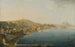 Naples Blick auf die Riviera di Chiaia vom Kloster Sant'Antonio mit dem rauchenden Vesuv im Hintergrund - Pietro Antoniani — Ansicht des Kunstwerks