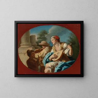 Pietro Bardellino - A Young Man Playing The Lute With Others Playing A Violin And A Rommelpot.webp