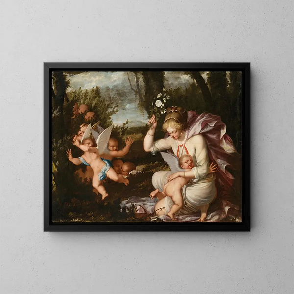 Der Zorn des Cupid - Pietro Liberi — gerahmtes Bild an der Wand