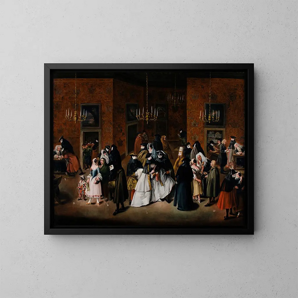 Le Ridotto - Pietro Longhi — gerahmtes Bild an der Wand
