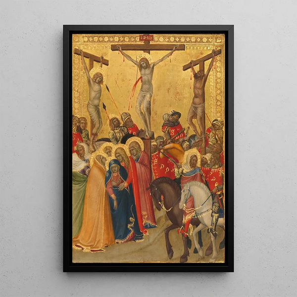 La Crucifixion - Pietro Lorenzetti — gerahmtes Bild an der Wand