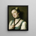 Ein Mädchen mit einer Blume im Haar - Pietro Rotari — gerahmtes Bild an der Wand