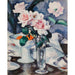 Reproduktion des Gemäldes Pink Roses in a Glass Vase - Samuel John Peploe