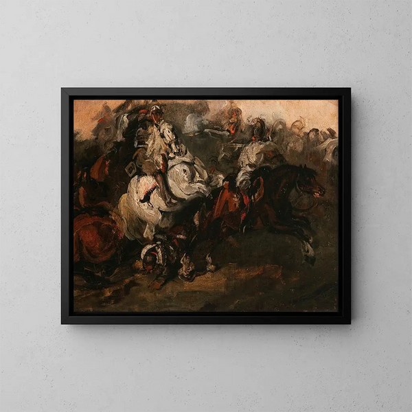 Begegnung der Kavaliere - Piotr Michałowski — gerahmtes Bild an der Wand