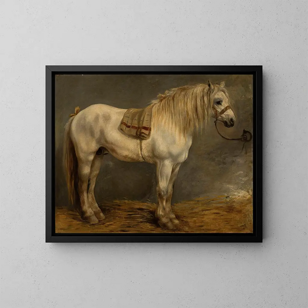 Pferd in den Stallungen - Piotr Michałowski — gerahmtes Bild an der Wand
