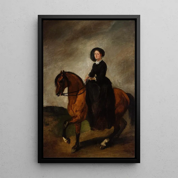 Portrait de Celina, fille de l'artiste, à cheval - Piotr Michałowski — gerahmtes Bild an der Wand