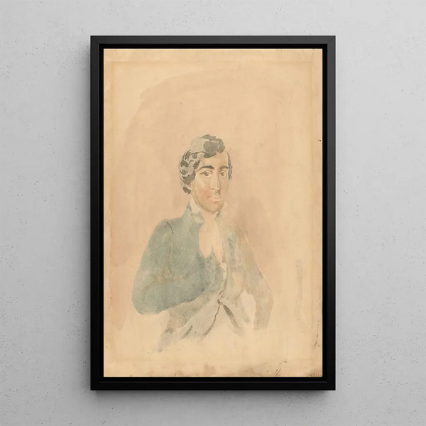 Portrait eines Mannes - Piotr Michałowski — gerahmtes Bild an der Wand
