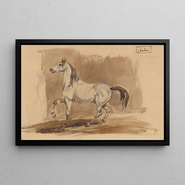 Arabisches graues Pferd Obeian - Piotr Michałowski — gerahmtes Bild an der Wand