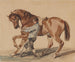Palefrenier mit einem fuchsfarbenen Pferd - Piotr Michałowski — Ansicht des Kunstwerks