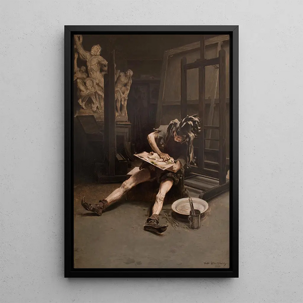 Geister im Atelier Ironie - Piotr Stachiewicz — gerahmtes Bild an der Wand