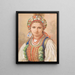 Portrait einer Frau in polnischer Tracht - Piotr Stachiewicz — gerahmtes Bild an der Wand