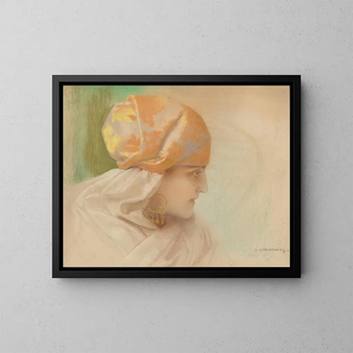 Piotr Stachiewicz - Portrait of a woman with earrings.webp
