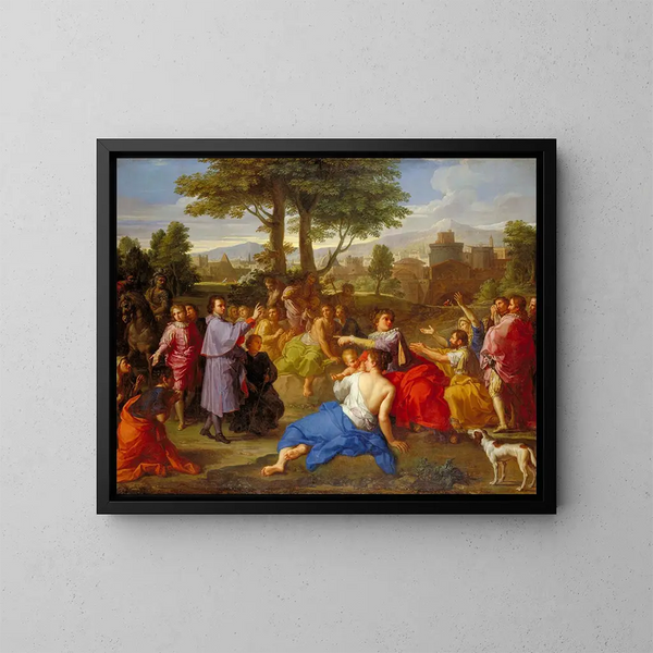 La bénédiction de l'Espagnol par Monseigneur Zondadari - Placido Costanzi — gerahmtes Bild an der Wand
