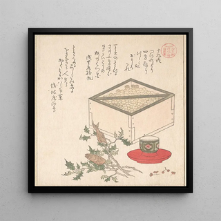 Pois verts dans une mesure et Épis d'hibiscus avec têtes de sardines - Kubo Shunman