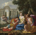 Polyphile und Polia begleitet von Nymphen auf der Insel Kythera - Eustache Le Sueur — Ansicht des Kunstwerks