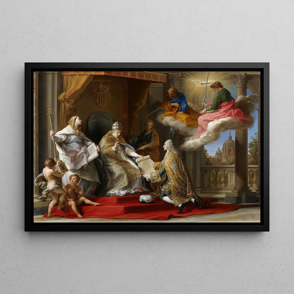 Pompeo Batoni - Pope Benedict XIV Presenting the Encyclical Ex Omnibus to the Comte de Stainville Later Duc de Choiseul.webp